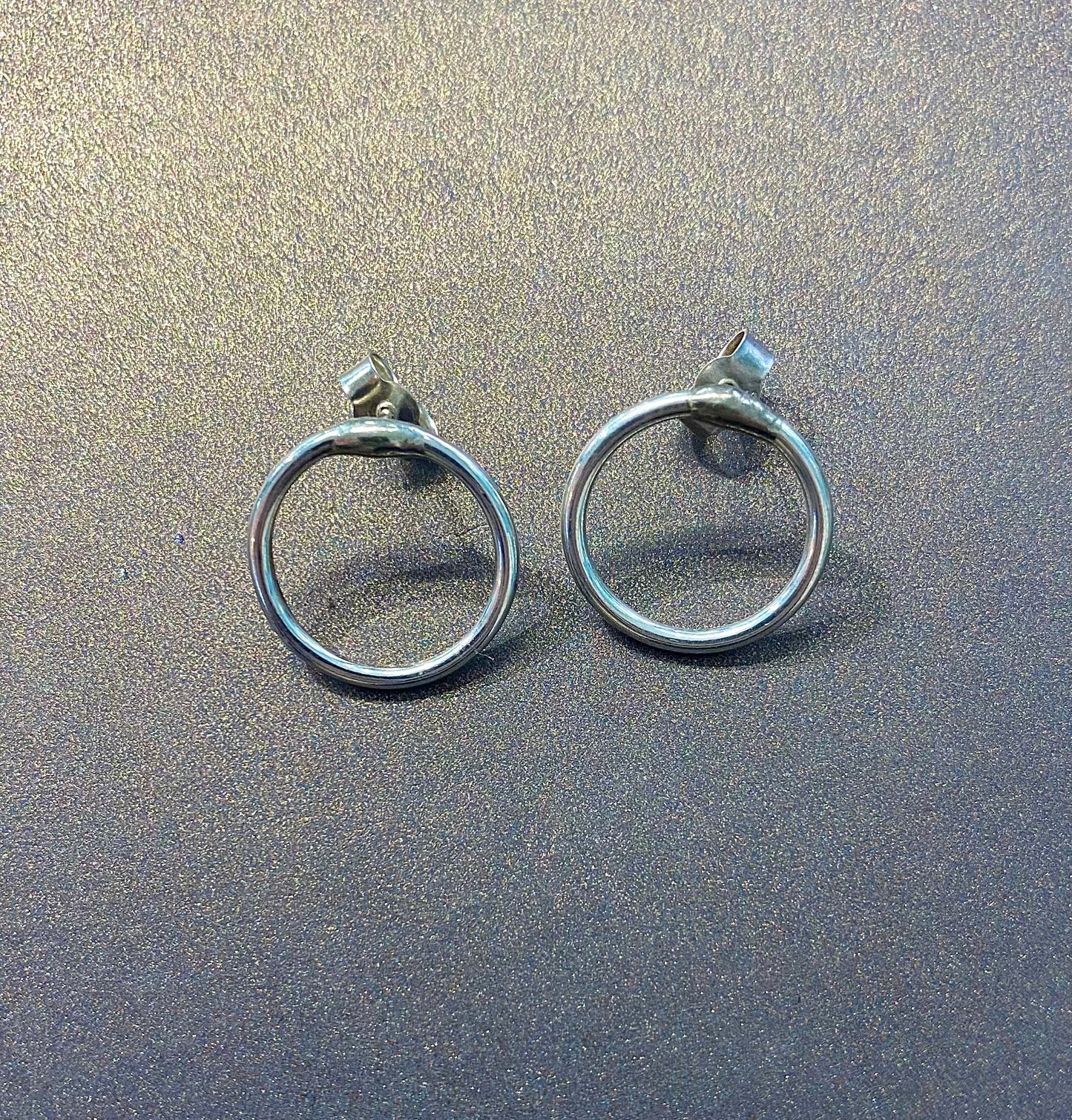'Gwlith' Circle Stud Earrings