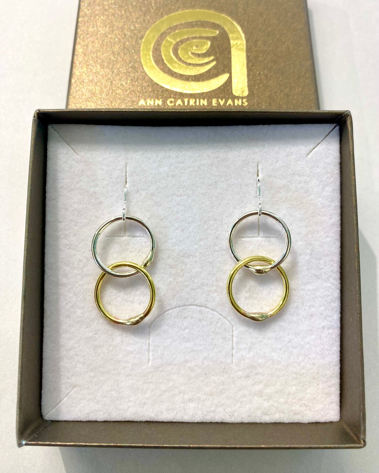 Gwlith Double Circle Earrings