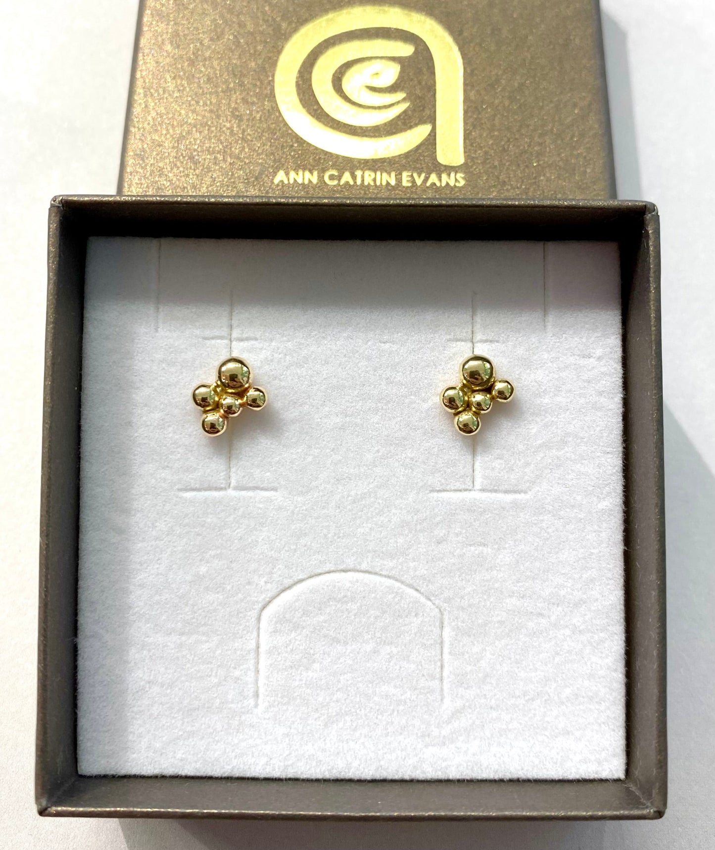 Gold Cluster Stud Earrings