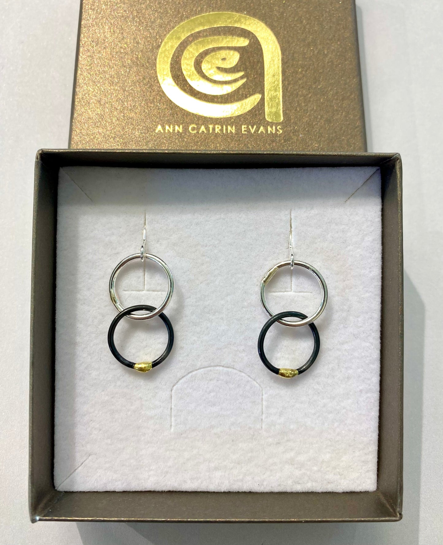 Gwlith Double Circle Earrings