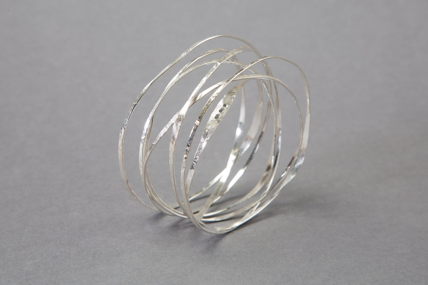 'Amrwd' Wrapped Silver Bangle