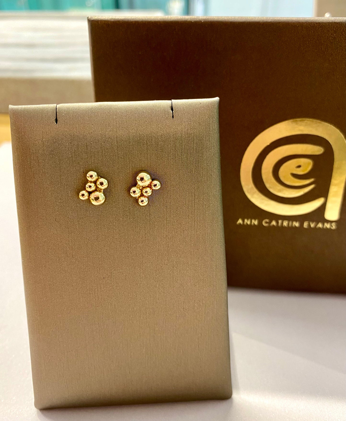 Gold Cluster Stud Earrings
