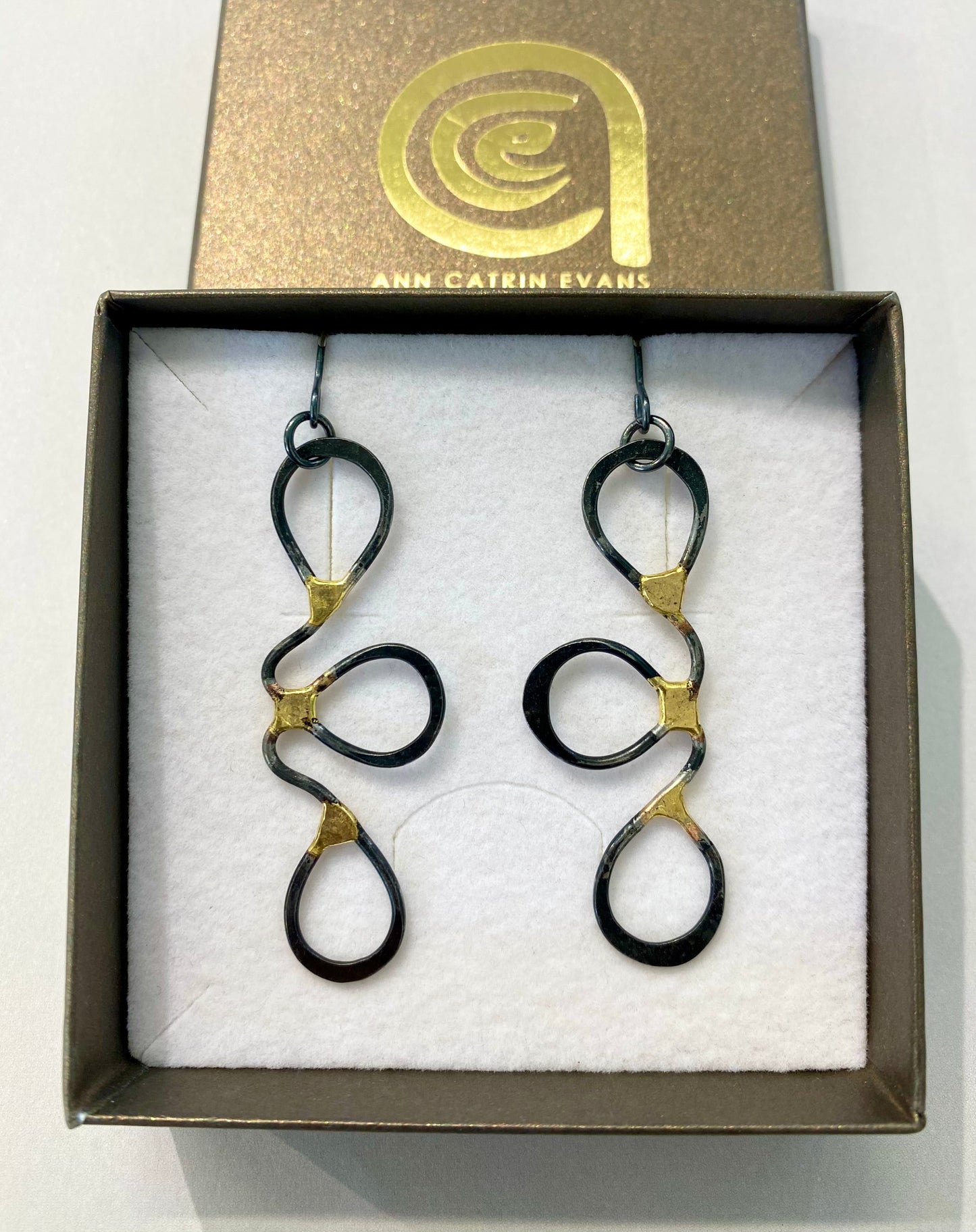 Squiggle Iron Hammered Earrings
