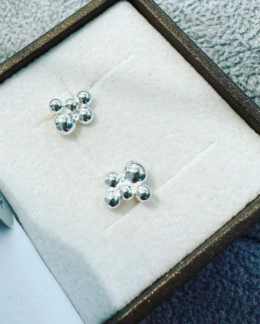 Silver Berry Stud Earrings