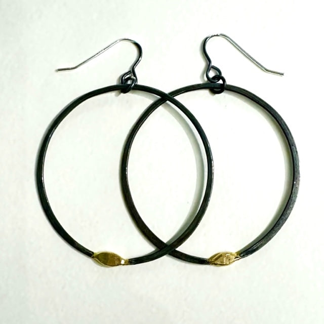 'Gwlith' Iron Hammered Hoop Earrings