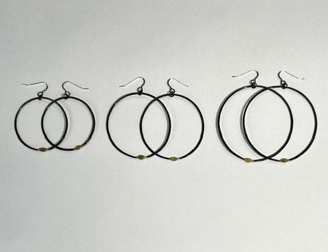 'Gwlith' Iron Hammered Hoop Earrings