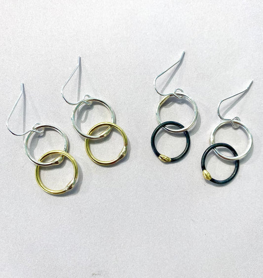 Gwlith Double Circle Earrings