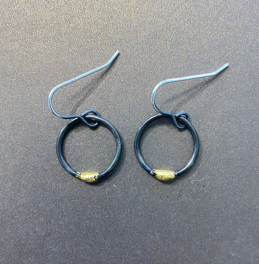 'Gwlith' Circle Earrings