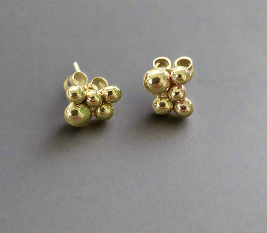 Gold Cluster Stud Earrings