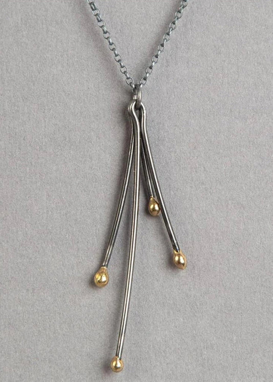 'Gwlith' Double Droplet Pendant